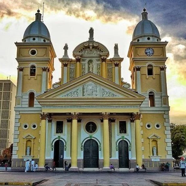 Facade and towers of the Basilica of Our Lady of Chiquinquirá